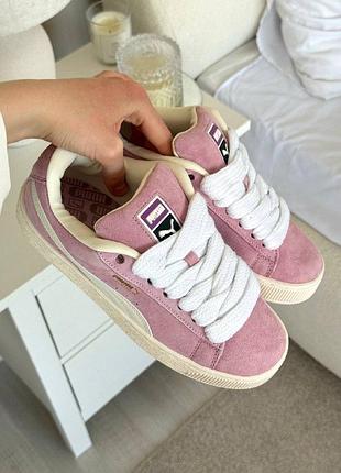 Кросівки жіночі suede xl pink, натуральна замша