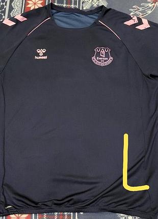 Футбольна форма чоловіча hummel everton чорна, рожева, розмір l
