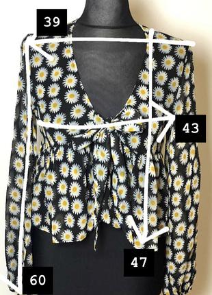 Стильна блуза zara з принтом у ромашки 9
