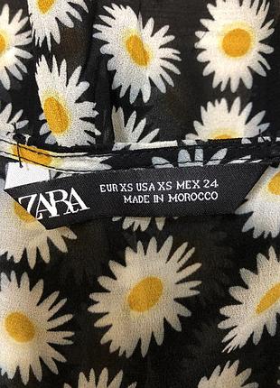 Стильна блуза zara з принтом у ромашки 7