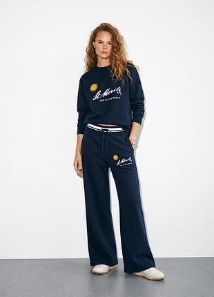 Костюм на флисе (свитшот + шорты) от бренда zara