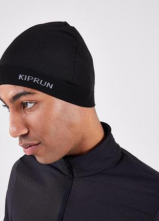 Спортивна шапка унісекс для бігу тонка decathlon kiprun / kalenji чорна