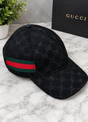 Чорна кепка gucci gg — стильна, регульована