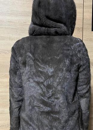 Блакитна норкова шуба 7