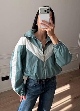 Женская стильная повседневная oversize ветровка плащевка эми + подкладка оливка, 48/50