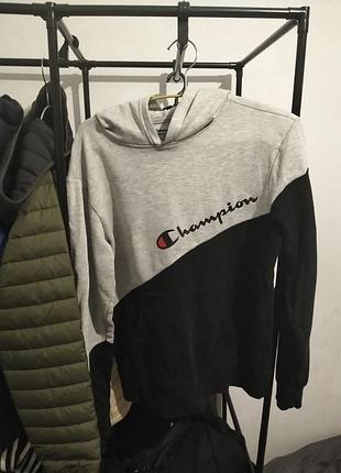 Темна серая худи champion мужска размером l
