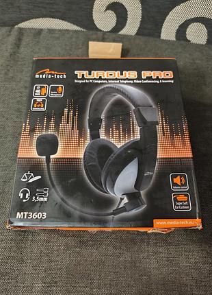 Гарнитура Media-tech turdus pro mt3603 с микрофоном 3.5 мм