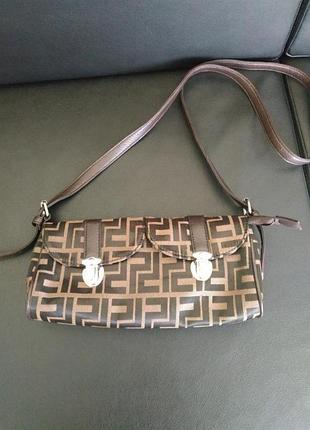 Сумка жіноча celine через плече коричнева з монограмою