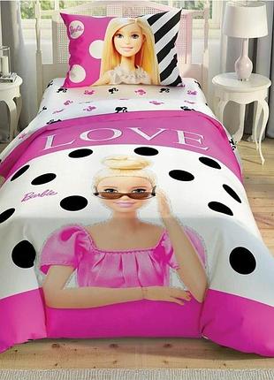 Постельное белье подростковое ранфорс 100% хлопок 160×220 см tac barbie glitter
