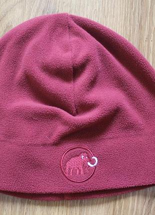 Флісова шапка унісекс бордова mammut fleece beanie