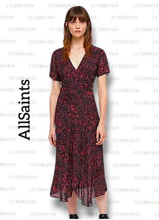 Платье халат allsaints вискоза цаеточный принт