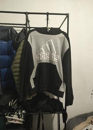 Черно белая кофта adidas xl мужская