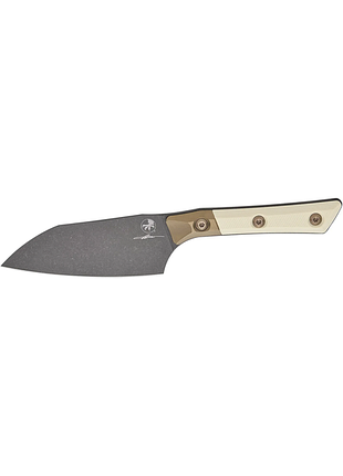 Нож кухонный microtech santoku knife dlc titanium bolster ivory