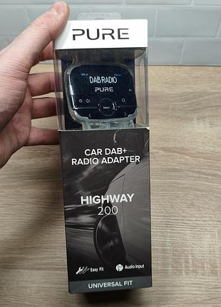 Автомобільний dab dab+ fm адаптер pure highway 200 aux приймач та трансмітер