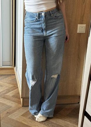Джинси жіночі zara рвані блакитні