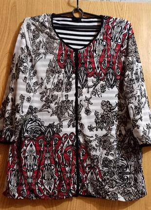 Gerry weber - кофточка в красивый принт ❤️🖤 вискоза/ котон❤️🖤 пуговки❤️🖤 бренд ❤️🖤