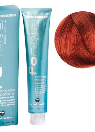 Крем-краска для волосся fanola № 7.44 medium intensive copper blonde інтенсивно мідний відтінок, 100мл