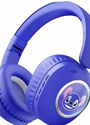 Навушники stitch kt-100 навушники навушники з мультяшними вухами, fm-радіо та mp3-плеєром