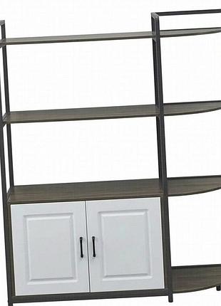 X-613 чёрная деревянная кухонная полка: напольная открытая система хранения для посуды и бытовой техники