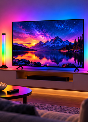 Настольный атмосферный rgb-светильник usb с пультом и управлением со смартфона