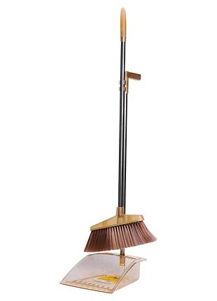 Комплект веник щетка совок длинная ручка 25×25×95 см желтый household hp-35015-7y