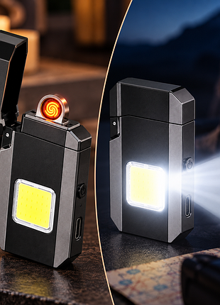 Зажигалка спиральная usb  с led-фонариком