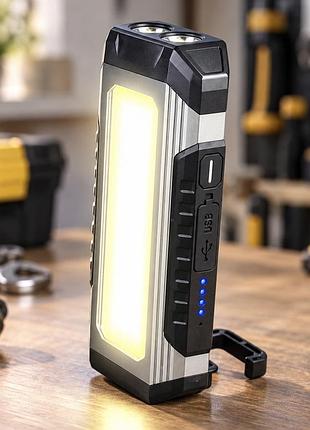 Аккумуляторная лампа с функцией powerbank 4000 маh / фонарик аккумуляторный с зарядкой от type-c