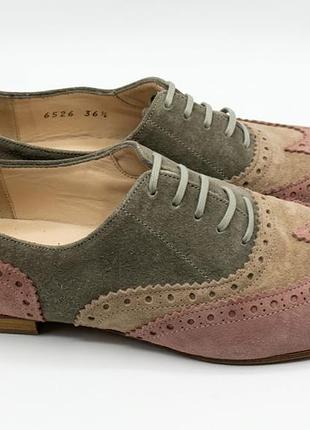 Шкіряні замшеві  броги оксфорди pertini michele de fois розмір 36.5 іспанія