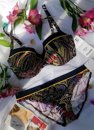 Раздельный купальник на большую грудь с чашками chantelle ethnic 70e/xs - s, 80d/m - l