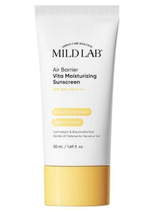 Корейський зволожувальний сонцезахисний крем із вітамінами mildlab air barrier vita moisturizing sunscreen (spf 50+ pa++++, об'єм 50 мл