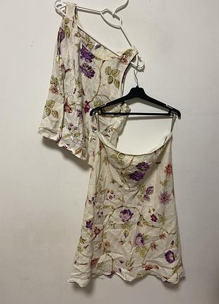 Костюм з спідницею laura ashley вінтаж льон