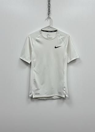 Компресійна спортивна футболка nike pro basketball tight fit compression t-shirt white