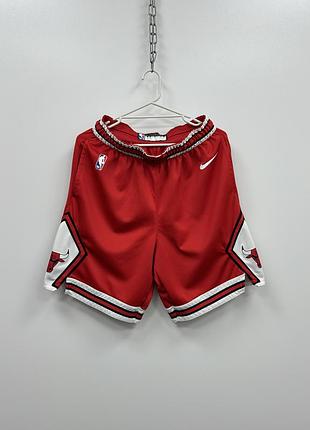 Баскетбольні спортивні шорти nike nba chicago bulls icon swingman shorts red/white