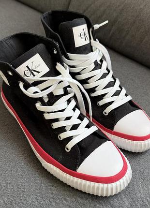 Оригінал calvin klein восокі текстильні кеди
