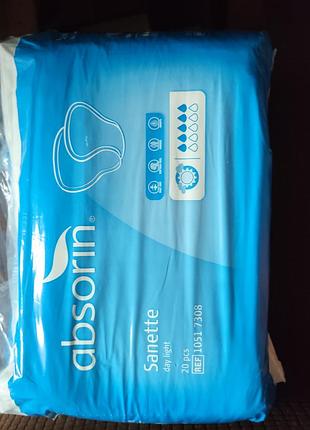 Урологические прокладки 19 шт absorin comfort sanette day light