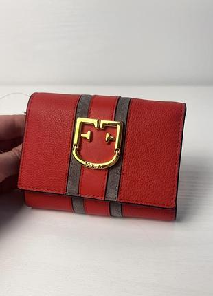 Шкіряний червоний жіночий гаманець furla gioia