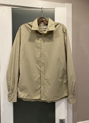 Рубашка mango красивого цвета camel из 100% хлопка