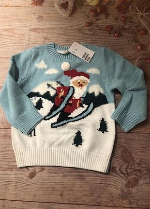 Новорічний светрик h&m 1,5-2 роки
