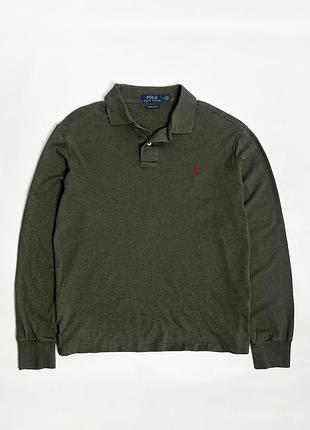Идеальное состояние зеленый лонгслив с воротником polo ralph lauren