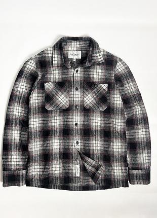 Идеальное состояние плотная серая шерстяная рубашка в клетку фланель carhartt