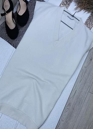 Осінній подовжений жилет zara s oversize бежевий жилет оверсайз зара