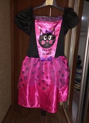Платье костюм кошки на геловин, Хэллоуин, halloween, костюм котика для девочки