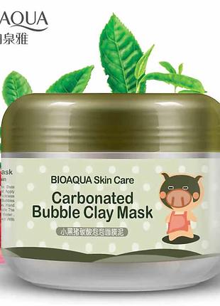 Бульбашкова маска для обличчя bioaqua carbonated bubble clay mask з каоліновою глиною, 100 г