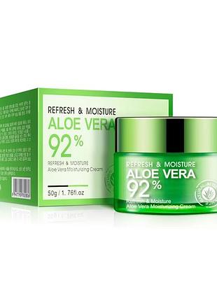 Крем-гель для лица и шеи bioaqua refresh &amp; moisture aloe vera 92% moisturizing cream с экстрактом алоэ вера, 50 г