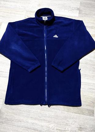 Мужская тёплая флисовая кофта толстовка adidas , размер l .