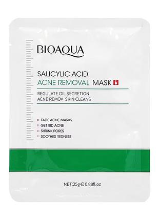 Тканинна маска для обличчя bioaqua salicylic acid acne removal face mask з саліциловою кислотою, 25 г