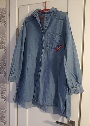 Платье туника накидка zara джинсовое
