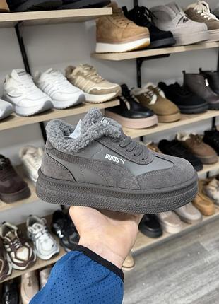 Кросівки puma єврозима 36-41, сірі пума кроси зима, тедді кроссівки, teddy стиль