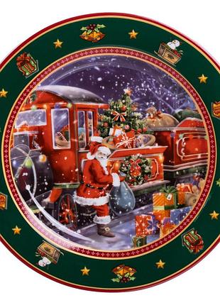 Набір новорічних тарілок порцелянових santa 6 штук yiwu hp-sdhk-7