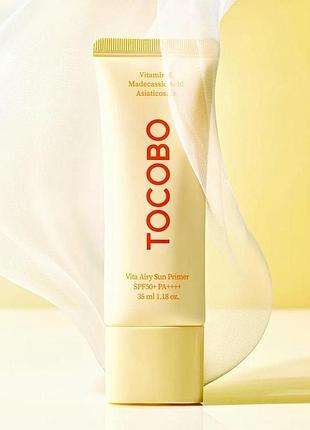 Сонцезахисний крем під макіяж tocobo vita airy sun primer spf50+ pa++++, 35 мл
